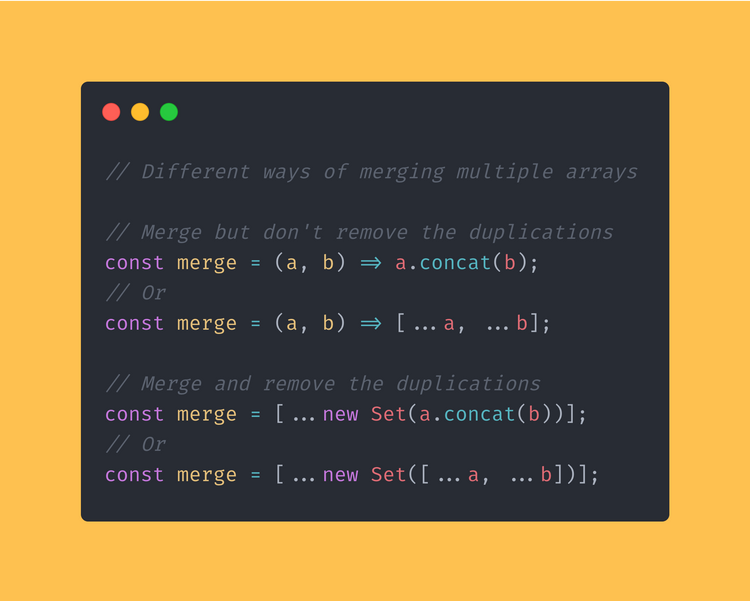 A couple of different ways of merge multiple arrays using JavaScript