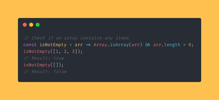 JavaScript function that checks if an array is empty