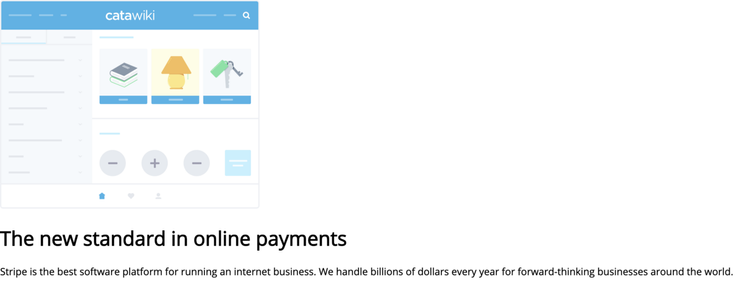 Stripe's homepage recreated, without styling