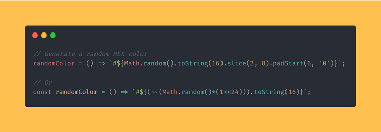 JavaScript function that generates a random HEX color