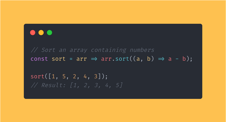 JavaScript function that sorts an array containing numbers